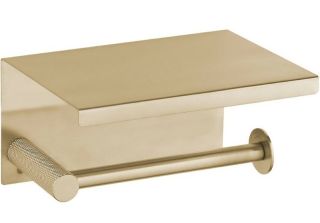 Держатель для туалетной бумаги Boheme Uno 10971-MG с полкой для телефона золото матовое